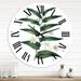 Designart 'Vintage Plant With Little White Flowers' Farmhouse wall clock