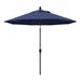 California Umbrella 9' Rd. Crank Lift Push Button Tilt Aluminum Aluminum Patio Umbrella, Black Finish, Olefin Fabric