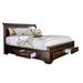 Wooden Queen Size Bed with Spacious Storage Drawers, Brown