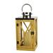 13.5 Rustic Stainless Steel Lantern LED Flameless Pillar Candle Timer