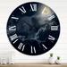 Designart 'Cloudy Full Moon Night' Nautical & Coastal wall clock