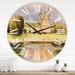 Designart 'Historic Church On The Rock On Banks of The River' Lake House wall clock