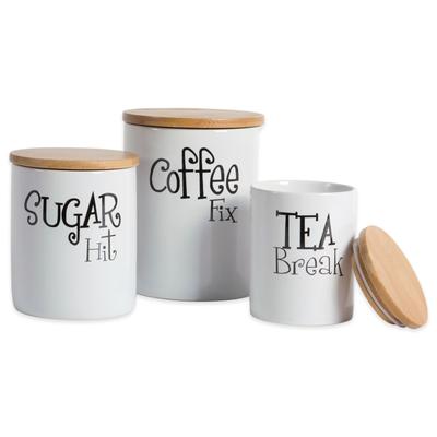 DII Coffee/Sugar/Tea Ceramic Canister (Set of 3)