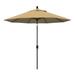 California Umbrella 9' Rd. Crank Lift Push Button Tilt Aluminum Aluminum Patio Umbrella, Black Finish, Olefin Fabric