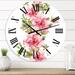 Designart 'Bouquet of Pink and Purple Flowers II' Farmhouse wall clock