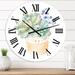 Designart 'Succulent Flower In Terracotta Pot II' Traditional wall clock