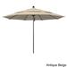 California Umbrella 11' Rd Aluminum Frame, Fiberglass Rib Patio Umbrella, Push Open, Bronze Finish, Sunbrella Fabric