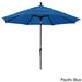 California Umbrella 11' Rd. Aluminum Market Umbrella, Crank Lift, Collar Tilt, Dbl Wind Vent, Black Finish, Pacifica Fabric