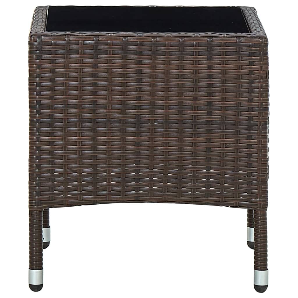 vidaXL Gartentisch Braun 40x40x45 cm Poly Rattan Image