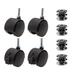 Outwater 1-1/4in. Round Metal Double Star Caster Inserts 2 w/ Brakes & 2 Without Brakes in Black | 2.3125 H x 2 W x 2 D in | Wayfair 3P1.14.00151