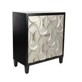 Modern Rectangular Black Wooden Crescent Moon Cabinet, 32"H x 31"L x 16"W by Quinn Living in Gold