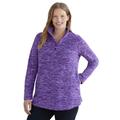 Plus Size Women's Microfleece Quarter-Zip Pullover by Woman Within in Radiant Purple Marled (Size 3X) Jacket