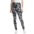 Plus Size Women's Stretch Cotton Printed Legging by Woman Within in Black White Tie Dye (Size S)