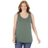 Plus Size Women's Scoopneck Tank by Woman Within in Pine (Size 5X) Top