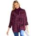 Plus Size Women's Soft Sueded Moleskin Shirt by Woman Within in Deep Claret Sketched Folk (Size 3X) Button Down Shirt