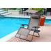 Set Of 2 Oversized Zero Gravity Chair With Sunshade And Drink Tray - Brown Mesh- Jeco Wholesale GC9_2