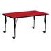 Mobile 24''W x 60''L HP Laminate Activity Table - Adjustable Short Legs