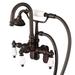 Water Creation Oil Rubbed Bronze Adjustable Spread Wall Mount Gooseneck Spout Tub Faucet, Swivel Wall Connector, Handheld Shower