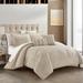 Chic Home Yasmine 9 Piece Comforter Set Embroidered Pattern Heathered Bedding - Sheet Set Decorative Pillows Shams Included