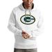 Men's Antigua White Green Bay Packers Victory Pullover Hoodie