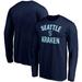 Men's Fanatics Branded Deep Sea Blue Seattle Kraken Big & Tall Victory Arch Long Sleeve T-Shirt