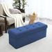 Ebern Designs Torryn Lift Off Storage Bench Linen/Upholstered in Blue | 15 H x 45 W x 15 D in | Wayfair 0821706A18D34C918096ED41E213AC13