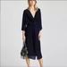 Zara Dresses | Nwt Zara Shimmery Blue Faux Wrap Midi Dress | Color: Black/Blue | Size: S