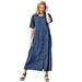 Plus Size Women's Short-Sleeve Denim Dress by Woman Within in Indigo Wash (Size 18 W)