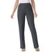 Plus Size Women's Elastic-Waist Soft Knit Pant by Woman Within in Dark Charcoal (Size 40 T)