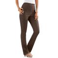 Plus Size Women's Straight-Leg Comfort Stretch Jean by Denim 24/7 in Chocolate (Size 20 W) Elastic Waist Denim