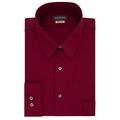 Van Heusen Men's Poplin Regular Fit Solid Point Collar Dress Shirt, Magenta, 17.5" Neck 36"-37" Sleeve