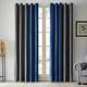 OMMATO Grey Blackout Curtains 90 x 90 Inch Eyelet Soft Velvet Thermal Insulated Bedroom Curtains Blackout Curtains for Living Room Navy Blue 2 Panels