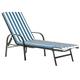 Harbour Housewares 1x Navy Stripe 192cm x 57cm Sun Lounger Cushion - Replacement Outdoor Garden Patio Sunbed Chair Pad - Sussex Range Cushion Only