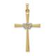 14ct Two tone Gold Solid Double Love Hearts Religious Faith Cross Pendant Necklace Measures 32x19.39mm Wide 2.22mm Thick Jewelry Gifts for Women