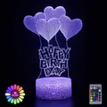 Lampe LED en acrylique 3D en forme de cœur ballons de fleurs colorées veilleuses décoratives pour