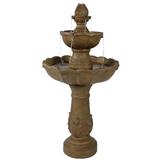 Sunnydaze Outdoor Garden Blooming Flower Water Fountain - 2-Tier - 38-Inch - 38"