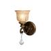 Norwalk 1 Light Clear Crystal Bronze Sconce - 6.5'' W x 14'' H x 8.5'' D