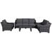 Bora Bora 4-Piece Outdoor Patio Deep Seating Chairs with Charcoal Grey Olefin Cushions