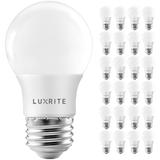 Luxrite A15 LED Light Bulb, 40W Equivalent, Dimmable, 600 Lumens, Enclosed Fixture Rated, Energy Star, E26(24 Pack)