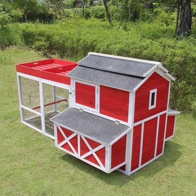 Merry Products Wooden Red Barn Chicken Coop