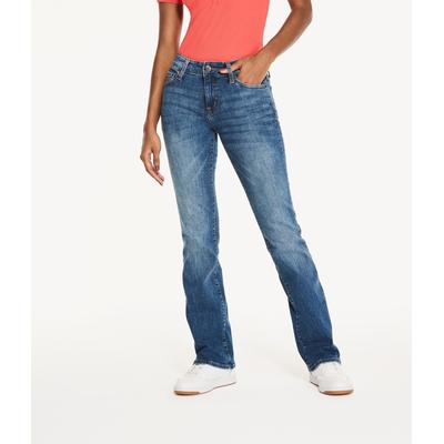 Aeropostale Womens' Mid-Rise Bootcut Jean - Washed Denim - Size 4 R - Cotton