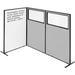 Global Industrial Interion 3-Panel Corner Gray Room Divider w/ Whiteboard & Partial Window in Gray/White | 60 H x 36 W x 1.75 D in | Wayfair