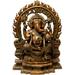 Exotic India Ganesha On A Lotus Throne, His Aureole Composed Of Marching Mice Metal in Brown/Gray | 18.8 H x 4.7 W x 15.7 D in | Wayfair ZDO15
