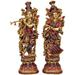 Exotic India Radha Krishna (A Pair Of Inlay Statues) Metal in Red/Yellow | 28.5 H x 5 W x 8.5 D in | Wayfair ZBO05