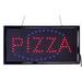 FixtureDisplays "Pizza" Animated Blue Steady Red LED Sign w/ Hanging Chain 19X10X1" Store Window Door Wall Sign in Black | Wayfair 19567