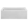 MTI Baths Basics® 59.5" Whirlpool Bathtub Acrylic in White | 16 H x 59.5 W in | Wayfair MBWISC6036D-WH-RH