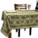 Sweet Us Cotton Vegetable Dye Hand Block Print Floral Tablecloth Rectangle Beige Cotton in Green | 70 D in | Wayfair SSVEGNATGRN