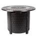 Ebern Designs Love 33" Round Woven Aluminum Convertible Gas Fire Pit Table Aluminum in Brown/Gray | 25 H x 34 W x 34 D in | Wayfair