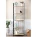 Trent Austin Design® Houpt 73" H x 22.1" W Iron Etagere Bookcase in Black/Brown | 73 H x 23.6 W x 17.75 D in | Wayfair