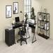 Latitude Run® Industrial Home Office Computer Desk, L-Shaped Writing Desk, Black Finish Wood/Metal in Black/Brown/Gray | Wayfair